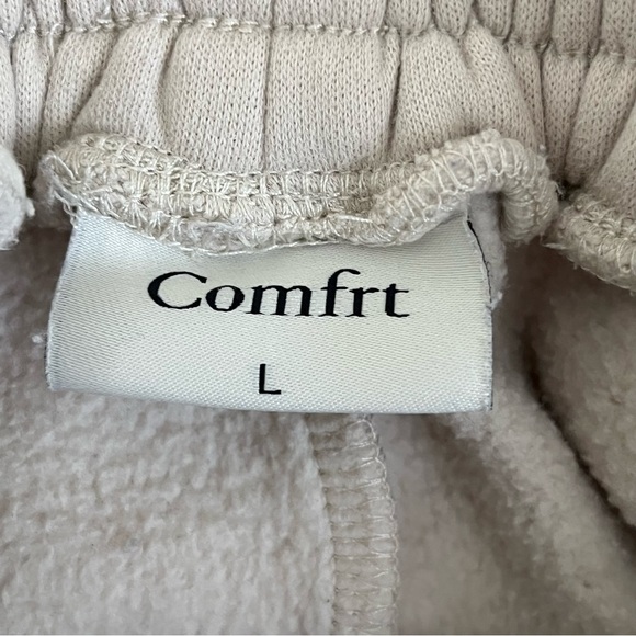 Comfrt Fleece-Lined Signature Sweatpants in Bone, Size Large, Unisex - Picture 7 of 8